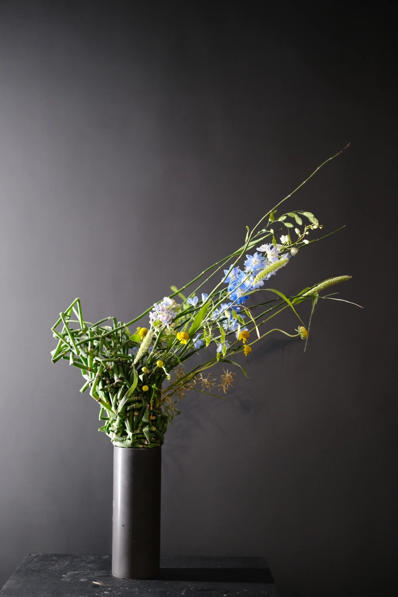 ku flower 花藝結構探討 花藝課程 桌花 木賊