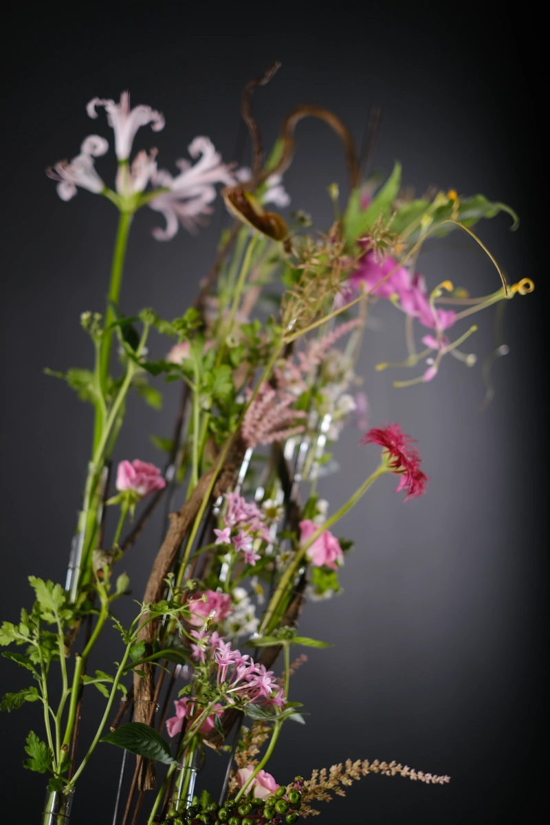 ku flower 桌花 花藝結構 直線結構