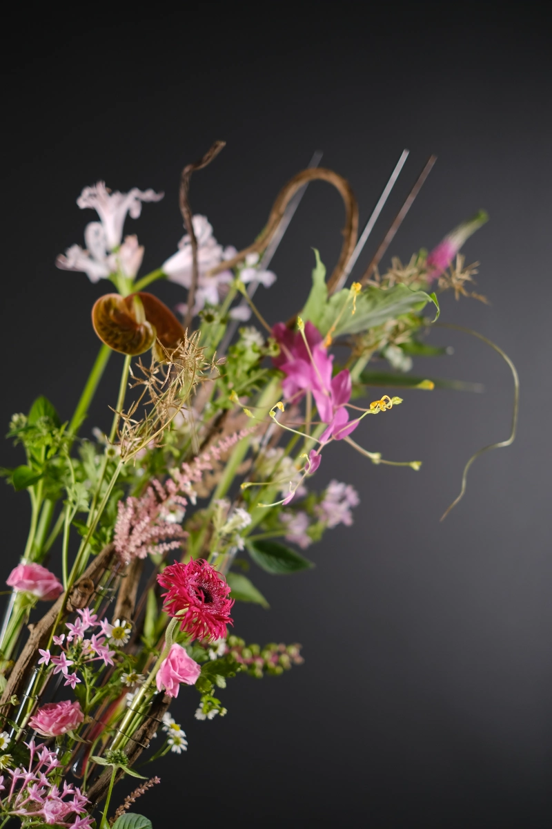 ku flower 桌花 花藝結構 直線結構