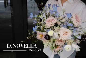 韓式花藝 | D.novella_flower。韓式花束+包裝，氣質高雅正韓老師來台教我啦！