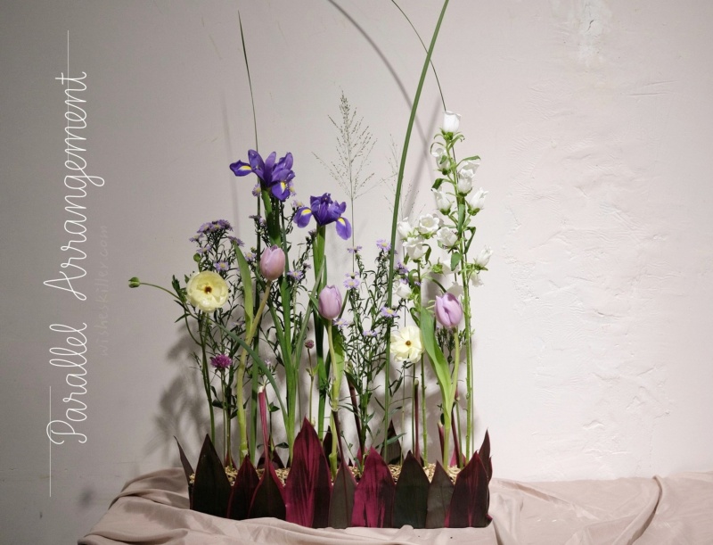 基礎花藝證照課程分享 | 花疫室。直立平行設計，一座讓人平靜的小花園 @林飛比。玩美誌