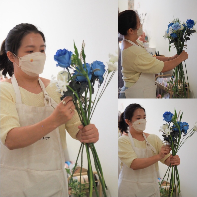韓式花藝課程分享 | 進階花束包裝，週末為你綁束花挑戰成功 畢業啦！(下) @林飛比。玩美誌