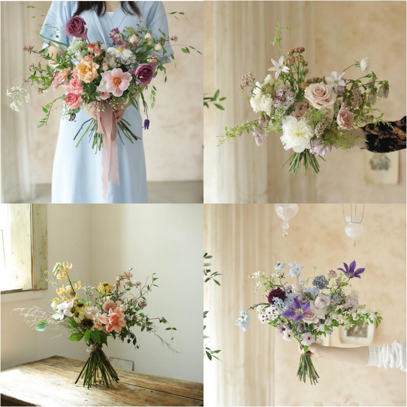 韓式花藝課程分享 | 自然風格捧花，豐富草花感@拍照、戶外婚禮都適用～ @林飛比。玩美誌